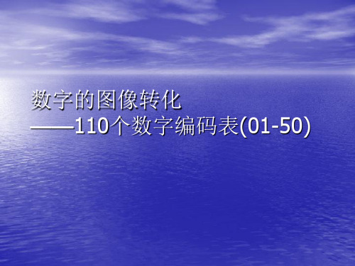 110个数字编码表和图片