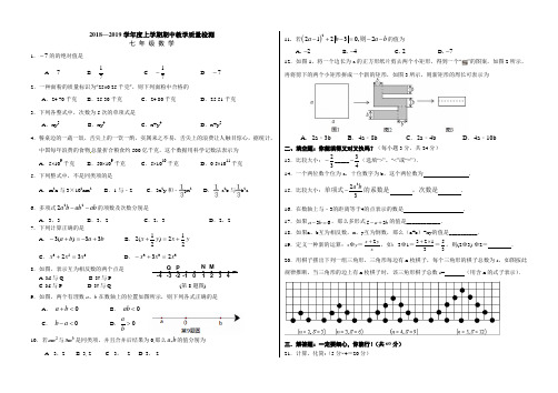 2018—2019学年度上学期期中教学质量检测数学有答案解析