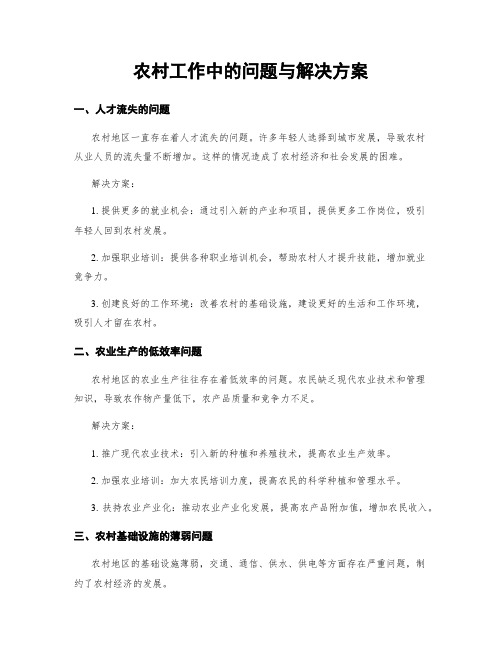 农村工作中的问题与解决方案