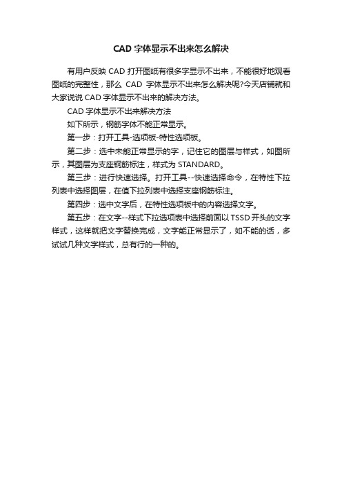 CAD字体显示不出来怎么解决