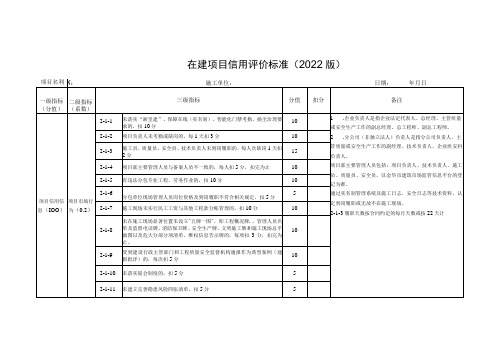 建筑工程施工总承包企业信用评价标准(2018版)