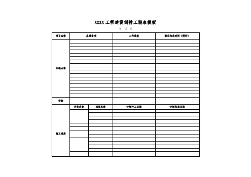 XXx工程建设倒排工期表模板