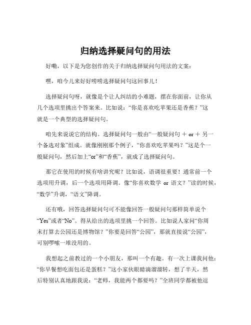 归纳选择疑问句的用法