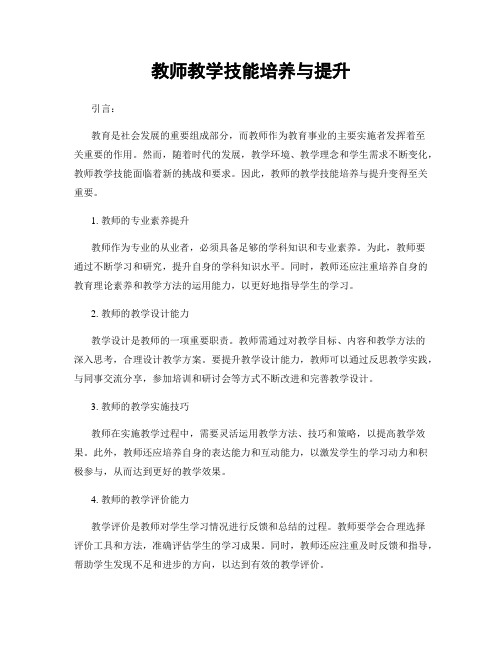 教师教学技能培养与提升