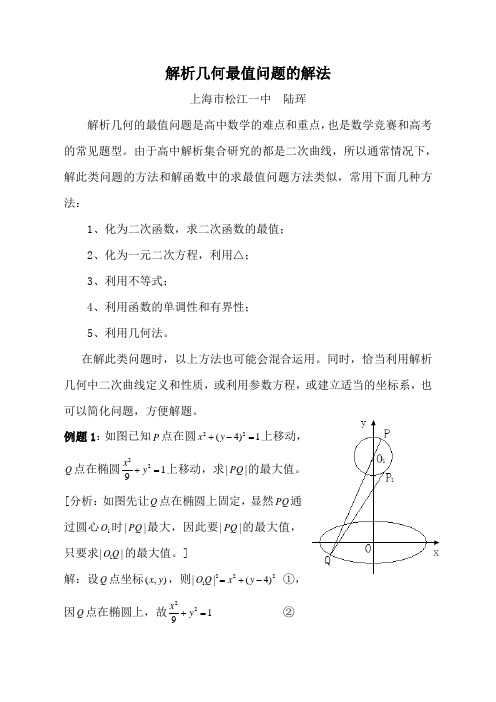 解析几何最值问题的解法