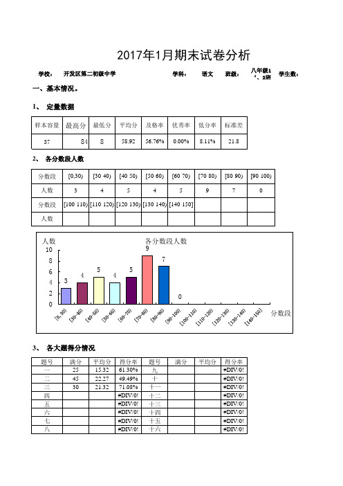 八年语文试卷分析2018-1