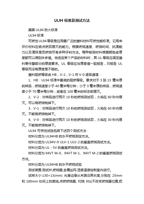 UL94标准及测试方法