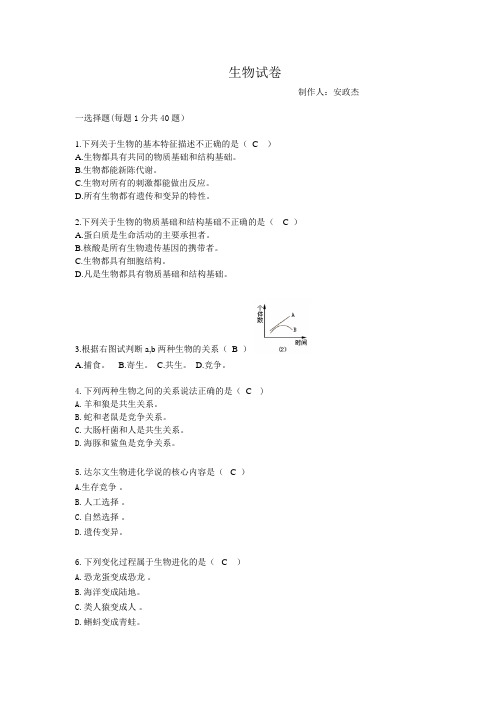 生物试题 初中高中人体四大组织 八大系统 条件反射 (15)