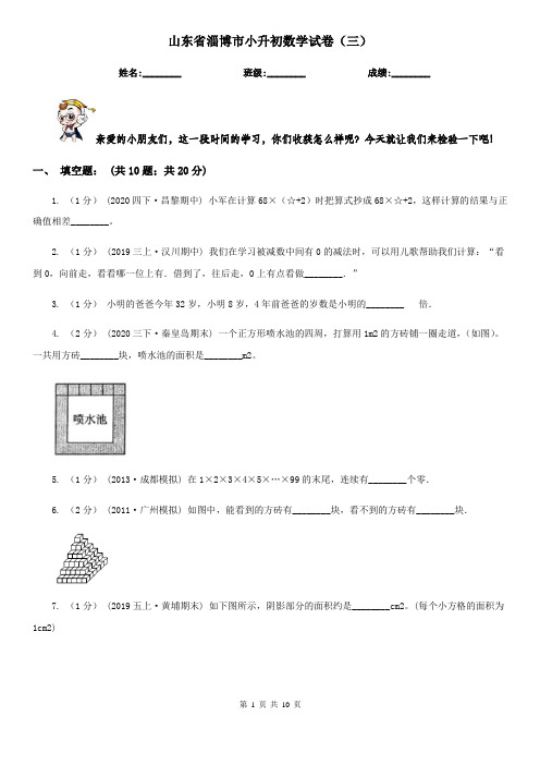 山东省淄博市小升初数学试卷(三)