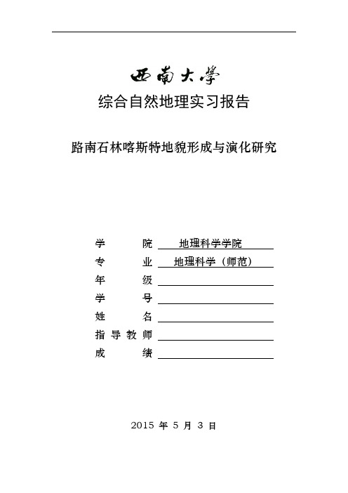 路南石林喀斯特地貌研究