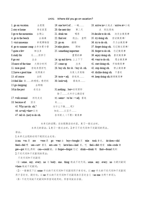 人教版八年级英语Unit1 -2知识点.docx
