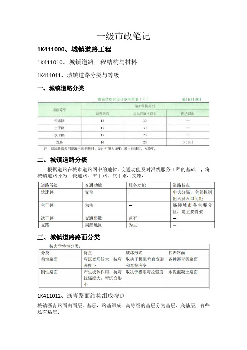 一级市政建造师学习笔记