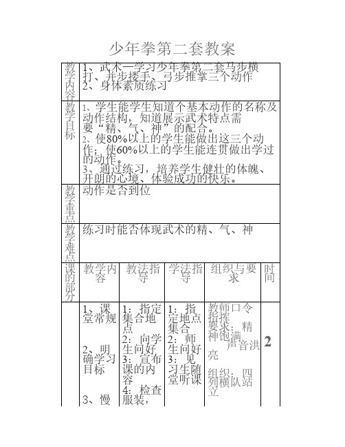 少年拳第二套教案