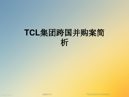 TCL集团跨国并购案简析