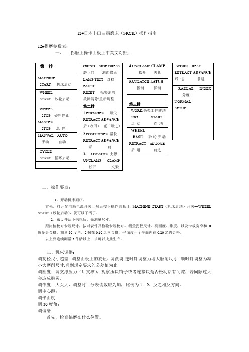 日本丰田曲拐磨床(5RCK)操作指南