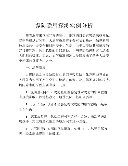 堤防隐患探测实例分析