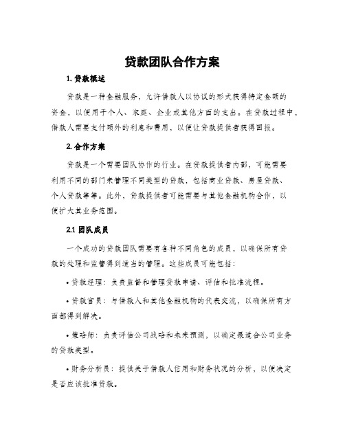 贷款团队合作方案