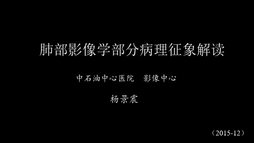 肺部影像学部分病理征象解读ppt课件