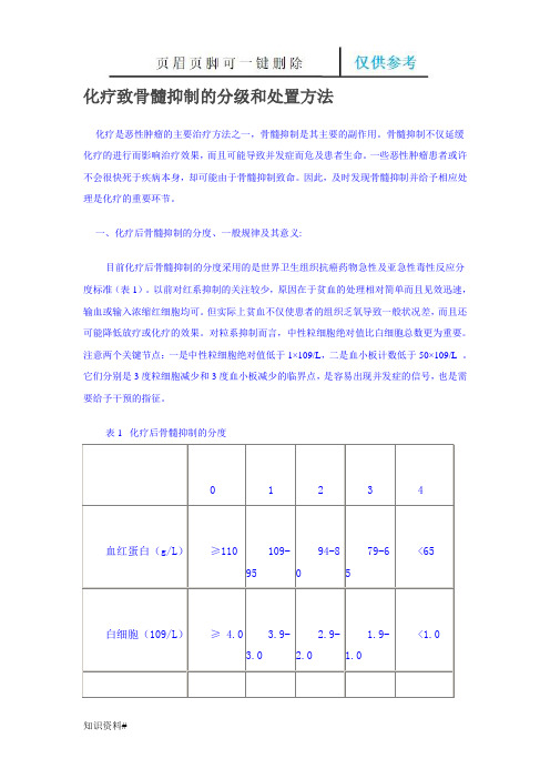 骨髓抑制分级及处理原则.总结(优质参考)