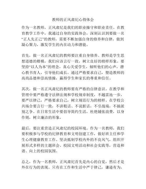 教师的正风肃纪心得体会