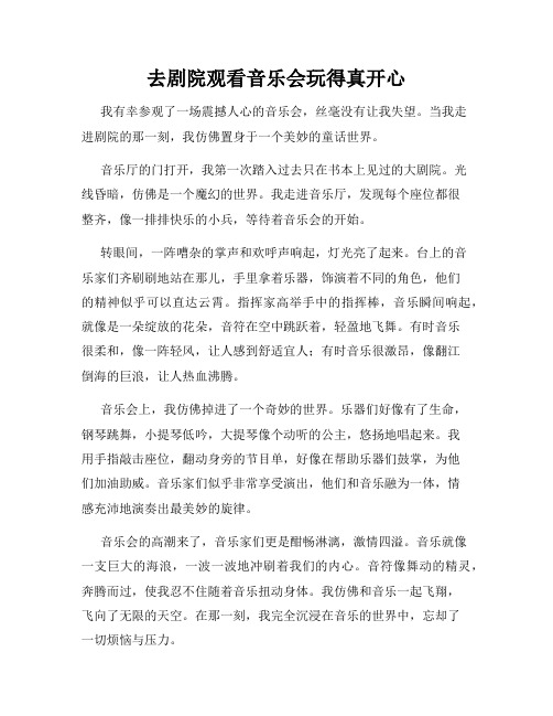 三年级作文那次玩得真高兴之去剧院观看音乐会玩得真开心