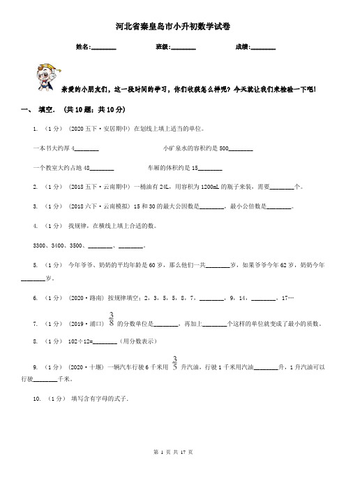 河北省秦皇岛市小升初数学试卷