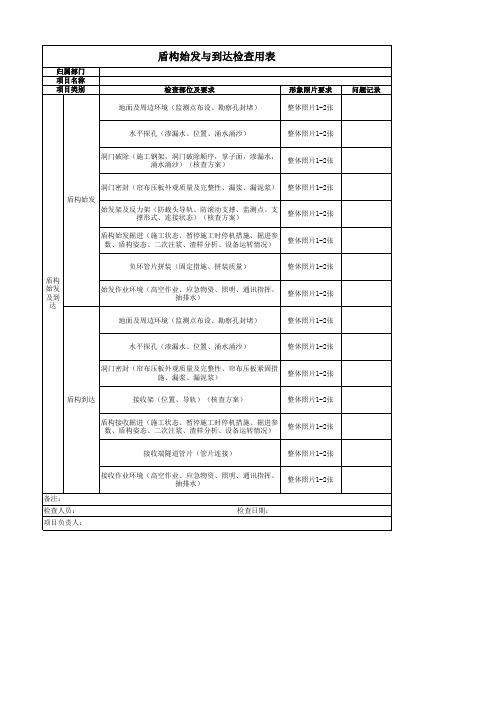 《危大工程安全生产大检查用表(盾构始发与到达)》