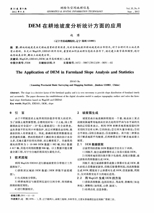 DEM在耕地坡度分析统计方面的应用