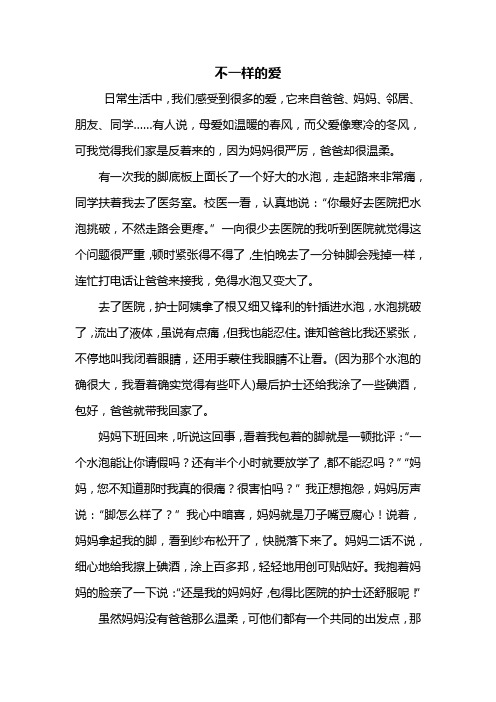 五年级作文：不一样的爱作文600字_1