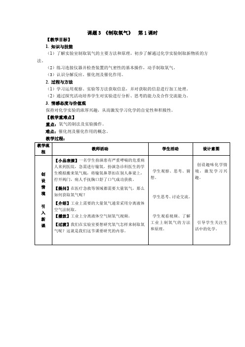 课题3 制取氧气 第一课时