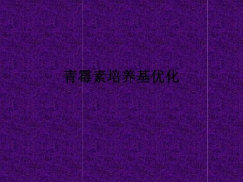 青霉素培养基优化ppt课件