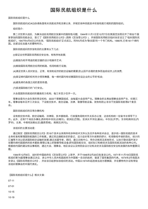 国际民航组织是什么