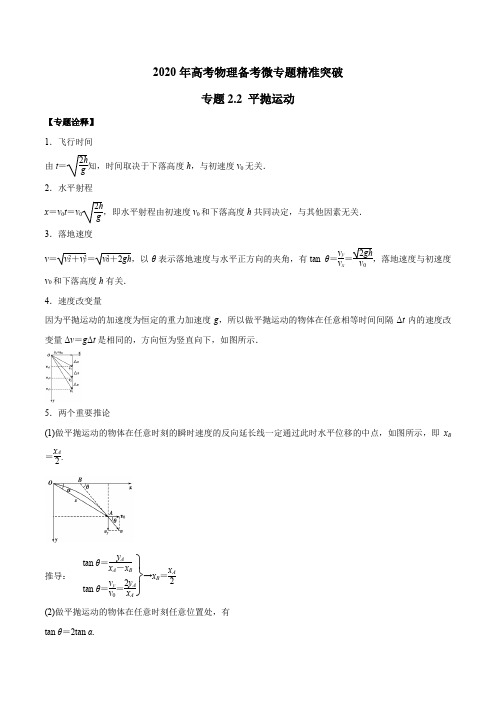 2021高考物理专题--平抛运动(学生版)