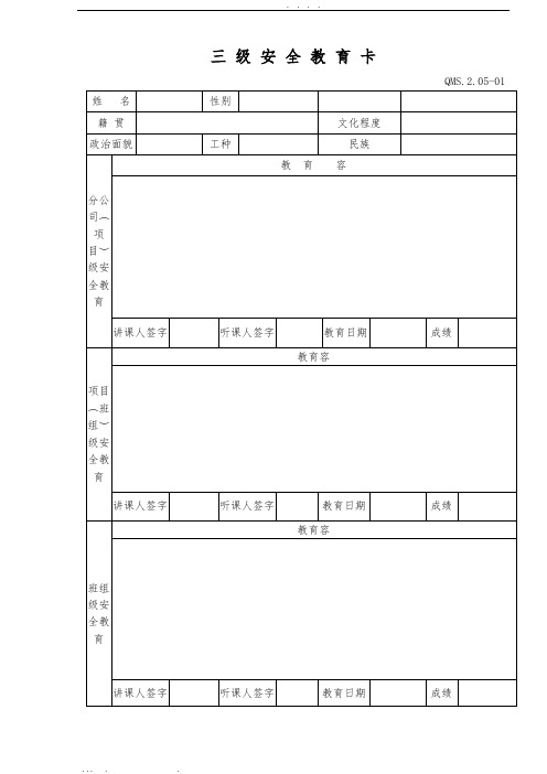 安全与文明施工管理程序表格模板