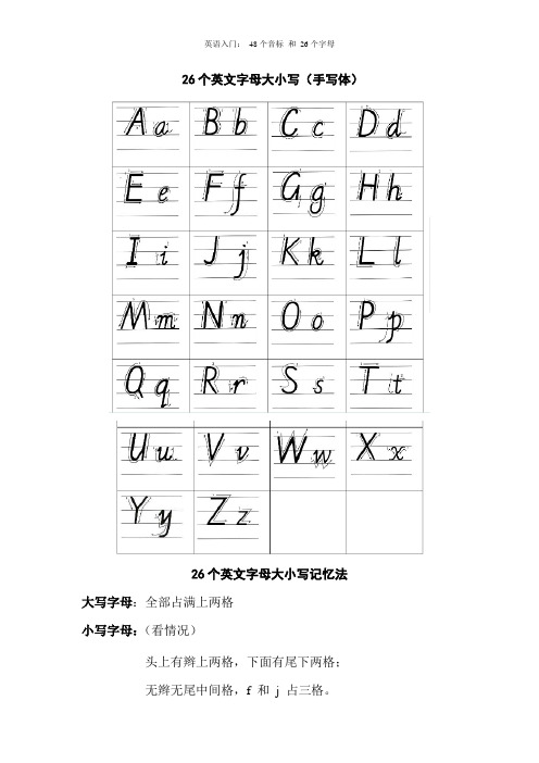 26个字母和48个音标