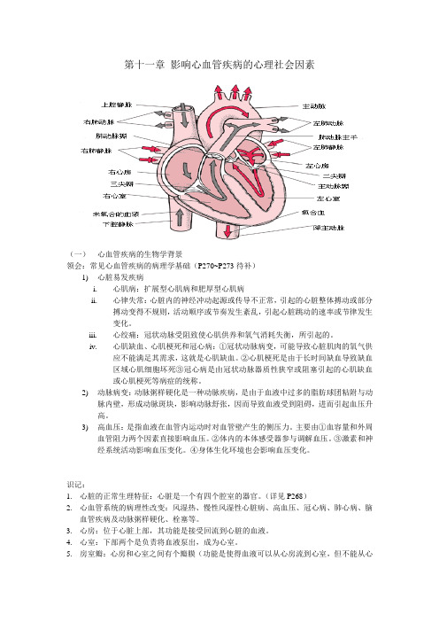 第十一章 影响心血管疾病的心理社会因素