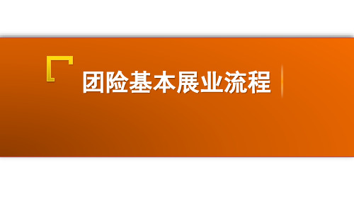 团险基本展业流程 寿险营销技巧 实战经验  保险公司 培训 课件 ppt