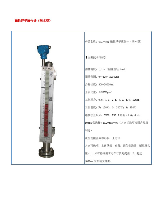 磁性浮子液位计