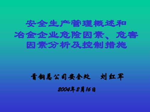 冶金安全生产、危险危害因素分析及控制讲稿.pptx