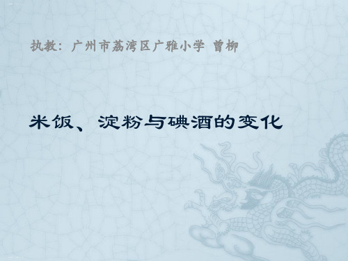 六年级下册科学课件 2.3 米饭、淀粉和碘酒的变化|教科版 (共13张PPT)