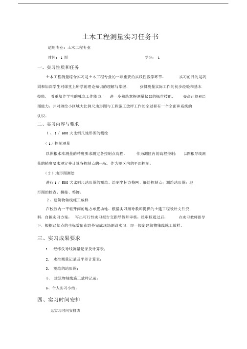 土木工程测量实习任务书.docx