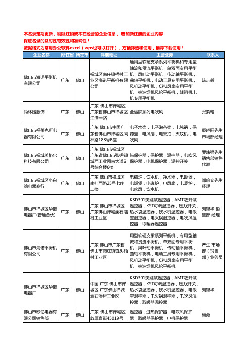 2020新版广东省佛山电吹风工商企业公司名录名单黄页大全149家