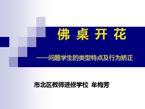 问题学生的类型特点及行为矫正PPT课件