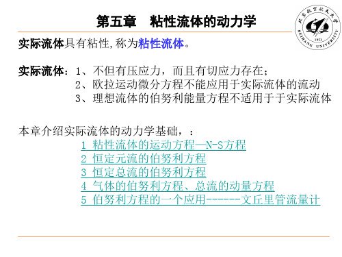 北航水力学课件s5 第五章粘性流体的动力学