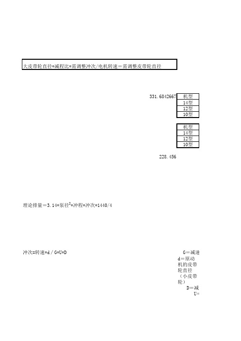 皮带轮计算公式