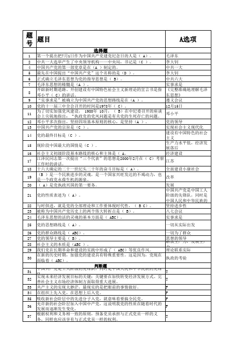 成都理工大学党校考试题库(附答案)