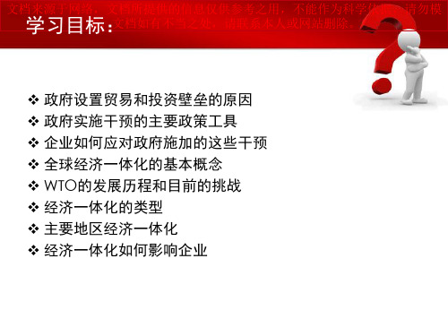 最新王炜瀚国际商务国际贸易和投资环境专业知识讲座