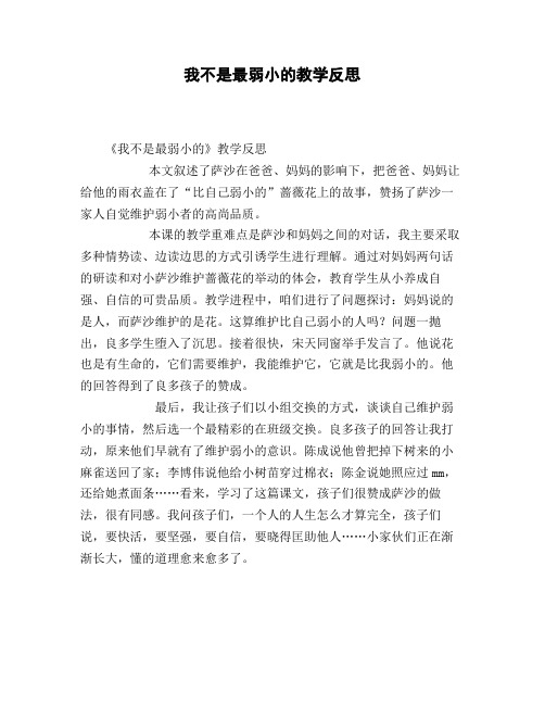 我不是最弱小的教学反思