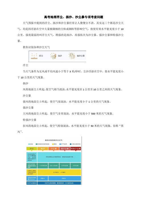 高考地理浮尘、扬沙、沙尘暴专项考查问题(3页)