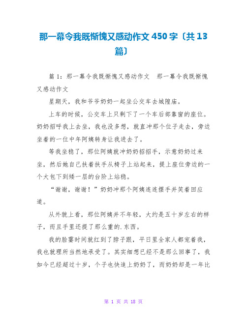 那一幕令我既羞愧又感动作文450字(共13篇)